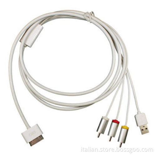 30-pin Dock to RCA AV Cable for Apple Charge & Sync
